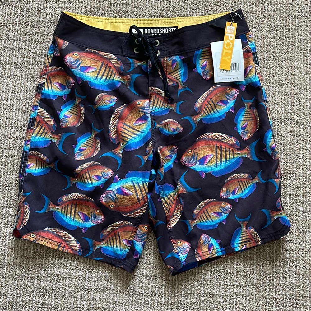 Reef Sea Ship Black 9in Boardshorts